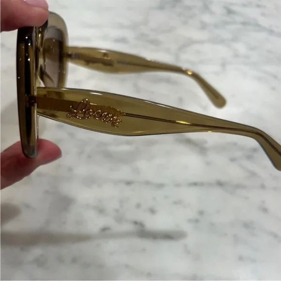 Loewe LW40144U sunglasses gold green taupe oversized soldout 
